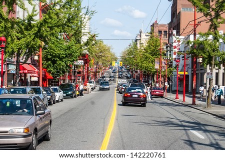 VANCOUVER, CANADA - MAY 16: Chinatown on May 17, 2007 in Vancouver, Canada. Chinatown in Vancouver, BC is Canada\'s largest Chinatown and is one of the largest historic Chinatowns in North America.