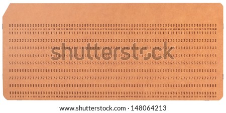 Vintage unused computer punch cards used for programming and data entry in the sixties and seventies