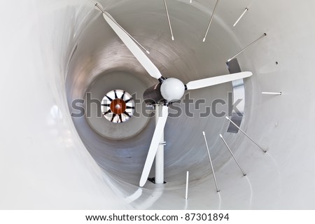 Wind turbine in a wind tunnel