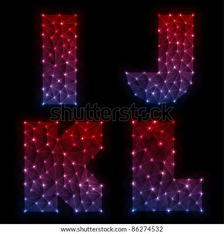 Neon Light Alphabet