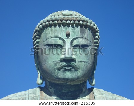 15th Century bronze statue of Buddha in Kamakura Japan, near Tokyo.  This statue is 11.5 meters high, and is the second largest Buddha in Japan.