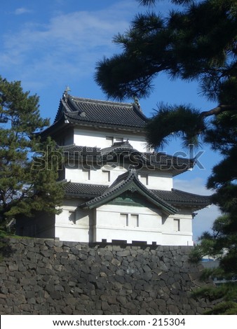 A Guard Tower inside the grounds of the Imperial Palace at Tokyo, Japan.