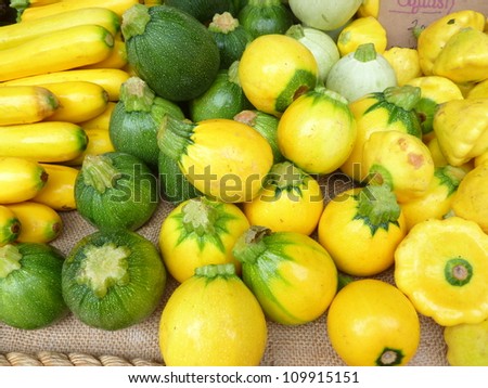 yellow and green patty pan squash