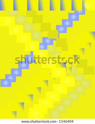 Abstract art yellow and blue