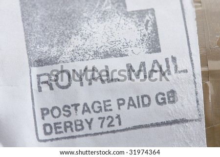 Macro shot of a royal mail stamp