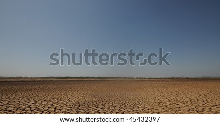 Dried up land and blue sky