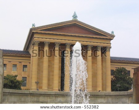 Philadelphia  Museum on Philadelphia Art Museum With Fountain Stock Photo 552382