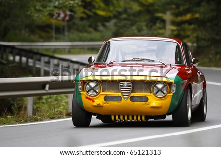 Rasnov Romania Oct 1 Spuderka Dan Drives A Alfa Romeo Gt Junior Car