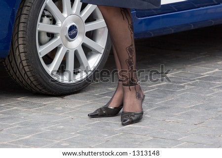 Car with the model legs