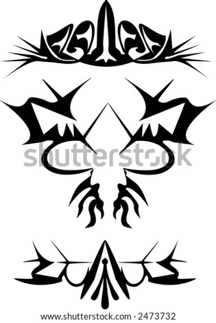 Tattoo design elements. abstract