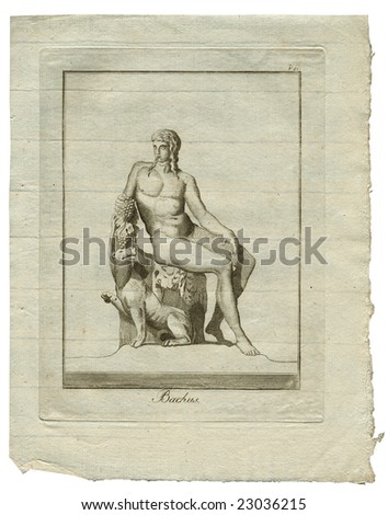 Vintage lithography of Roman god\'s