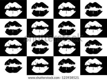 Lipstick Mark Seamless Background Stock Vector Illustration 123938521