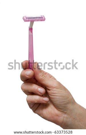 hand holding a disposable razor