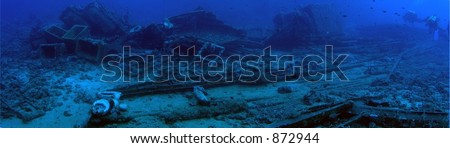 wreck of the jolanda on ras mohamed reef egypt.