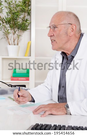 Occupation: portrait of an older male doctor
