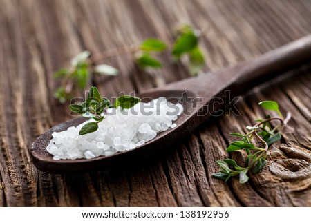Sea Salt On Spoon And Thyme