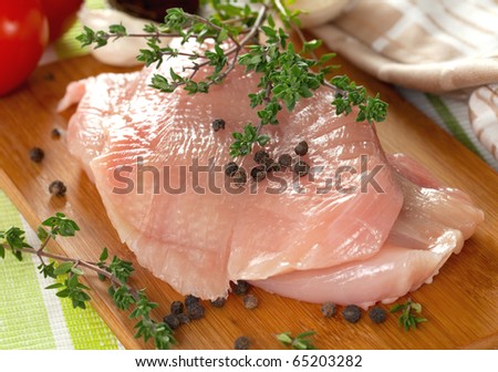 fresh poultry with pepper and thyme