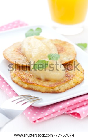 fresh potato pancakes with apple puree