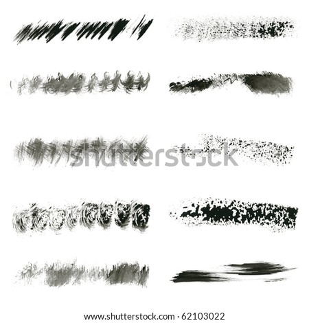 Ink Brush Set On White Background Stock Photo 62103022 : Shutterstock