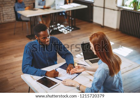 Young black man in a job interview