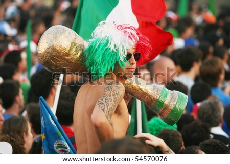 ROME - JULY 12: the Italian national soccer team celebrate their World Cup victory in 2006 World Cup in Germany, July 12, 2006, Rome, Italy