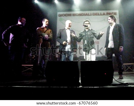ROME - DEC 11:World Peace Games, at the Atlantico Live The Sicilian rock band,Exem,He takes part in this event with solidarity and peace December 12, 2010, Rome, Italy