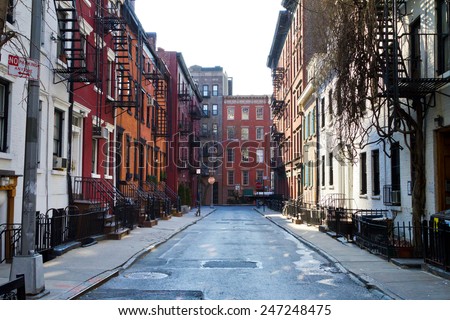 New York City - Historic buildings on Gay Street in Manhattan