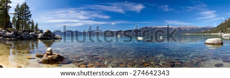 Lake Tahoe Panoramic Landscape in California