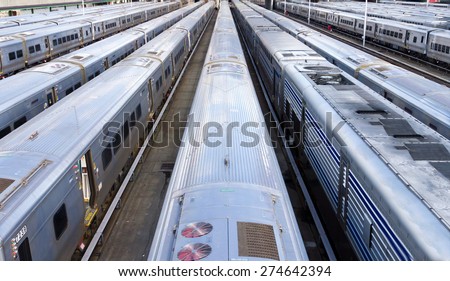 Background of Trains in Hudson Yards, New York City