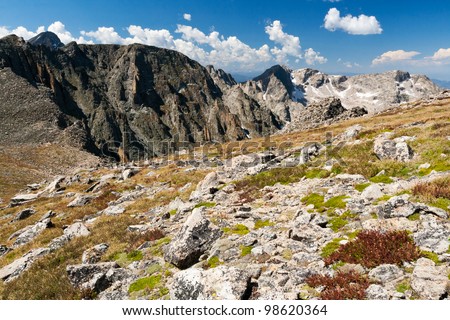 Mountain landscape along the Continental Divide in the Colorado Rocky Mountains