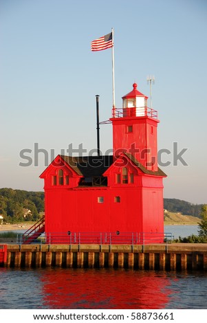 The Big Red Lighthouse in Holland, Michigan