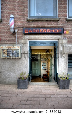 Old Barber shop entrance, Rotterdam The Netherlands.