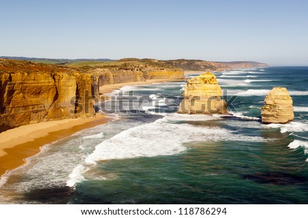Twelve Apostles, famous landmark along the Great Ocean Road, Australia