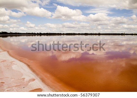 The remarkable salt lake, Pink Lake, not far from Dimboola, Australia.
