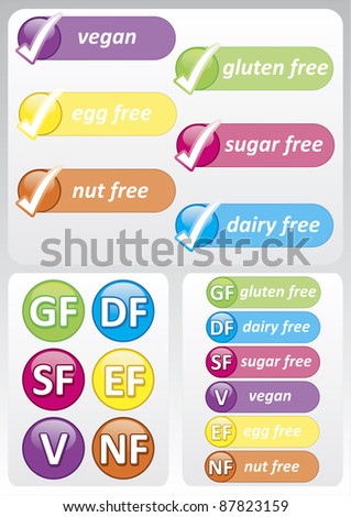 colorful food labels