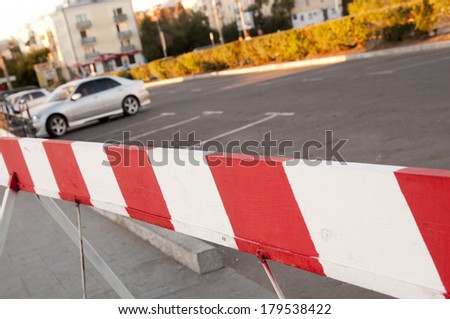 Car barrier on empty parking