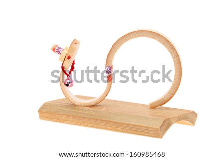 Isolated photo of an bamboo toy snake