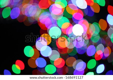 Colorful christmas bokeh light background