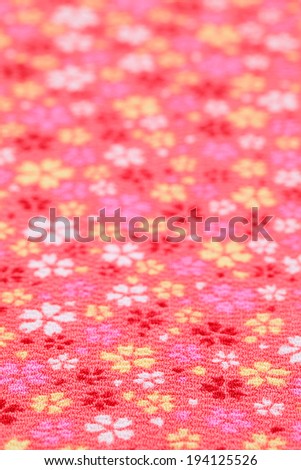 Japanese pattern piece of clothes, selective focus