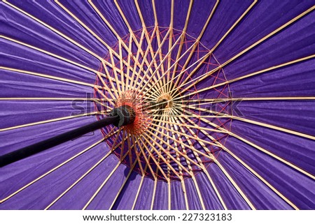 Close up of Japanese traditional purple umbrella background
