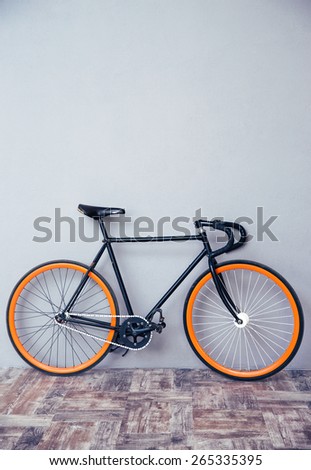 Closeup image of a bicycle at studio