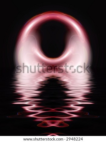 Abstract luminous background. Reflection in water. It is made on a computer