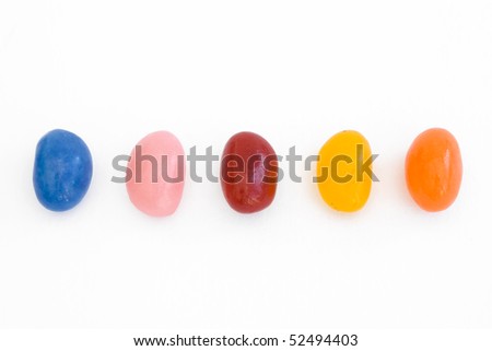 jelly beans background. stock photo : five jelly beans