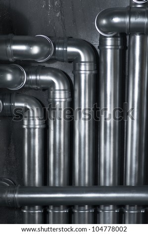 Metallic tubes wall texture