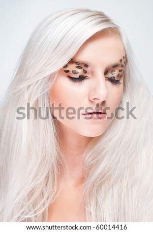 makeup leopard. girl with leopard makeup