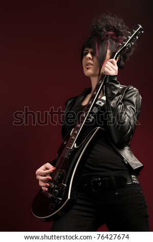 Alternative rock girl with guitar
