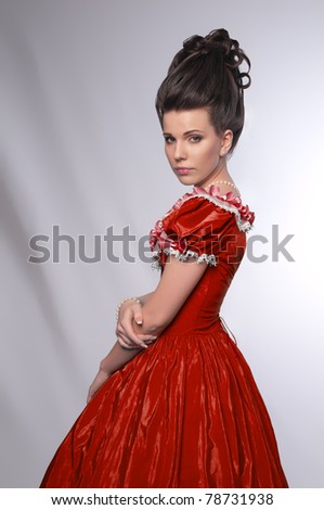  Fashioned Dresses on Old Fashioned Girl In Red Dress Stock Photo 78731938   Shutterstock