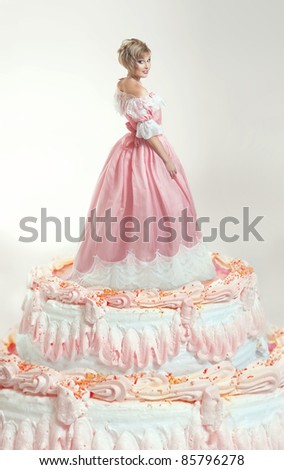 Girl and pink cake