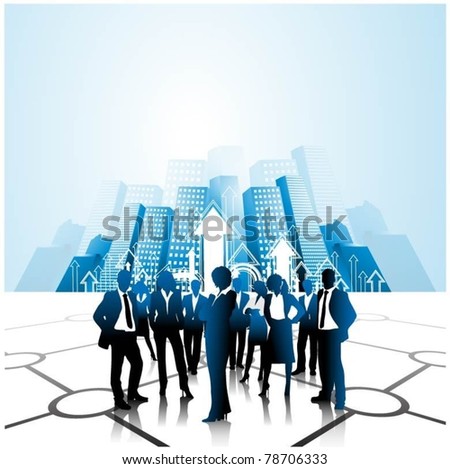 business people team in the city-vector