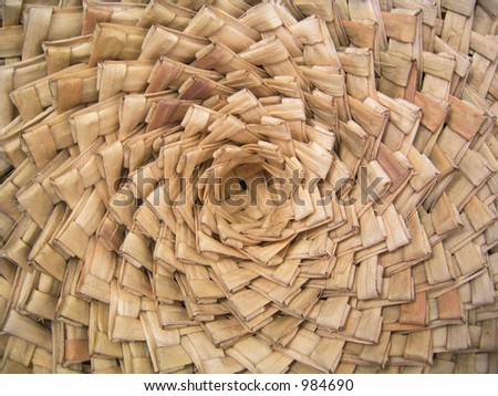Closeup of handmade woven baskets.